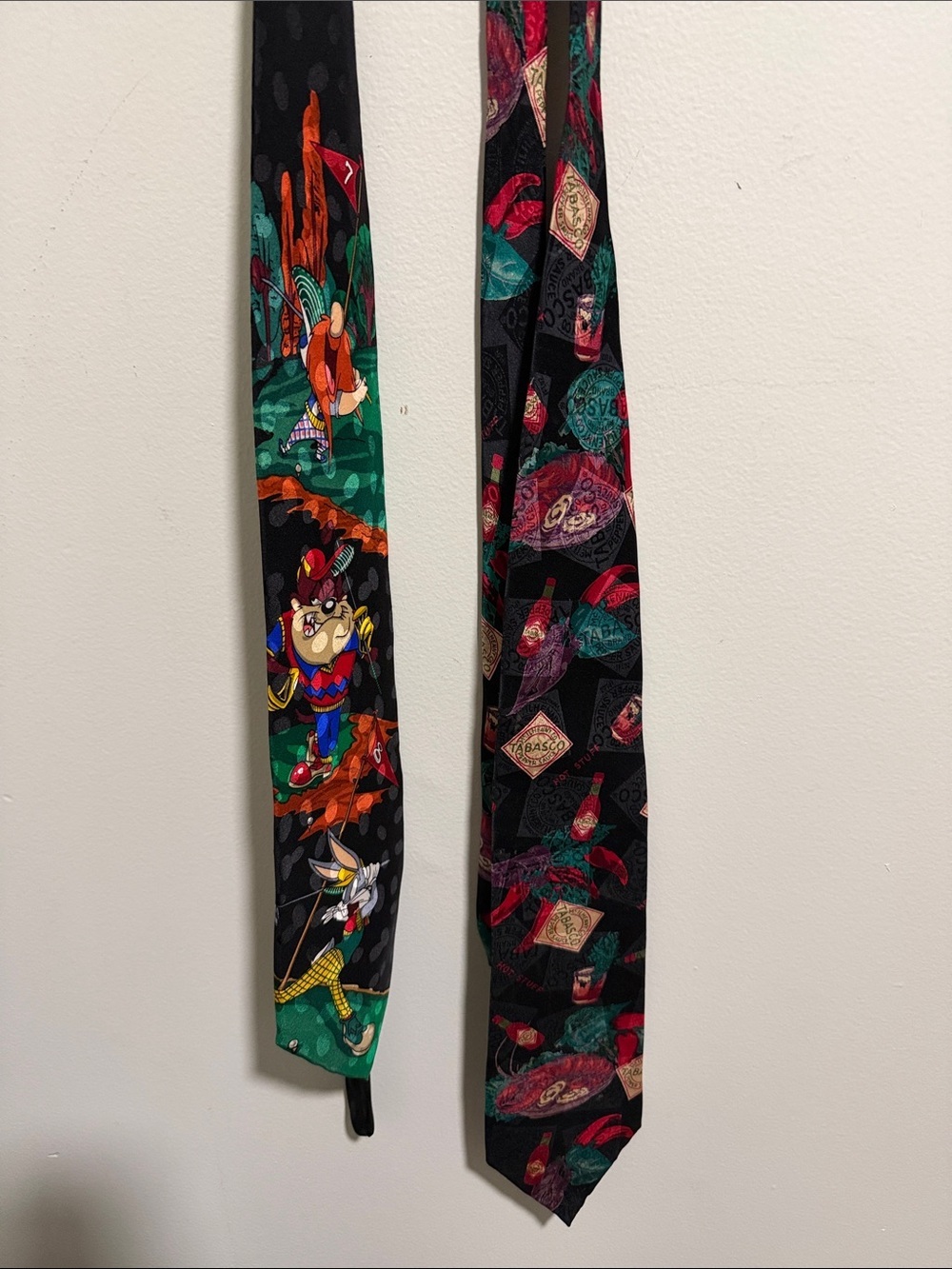Bundle of Two Vintage Ties- Looney Tunes & Tabasco